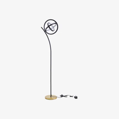 The Range Rotating Adjustable LED Floor Lamp with Foot Switch - Black