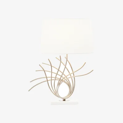 The Range Zaha Brushed Chrome Spoke Table Lamp - Silver