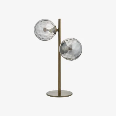 The Range Becksley 2lt Table Lamp - Antique Brass Plate And Smoked Glass