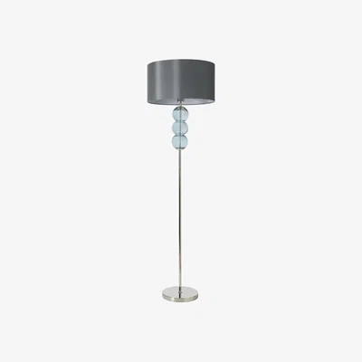 The Range Ball Stack Floor Lamp with Grey Shade - Grey, Blue Tint