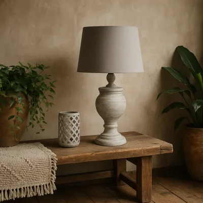 The Range Aillon Stoneware Table Lamp - Beige