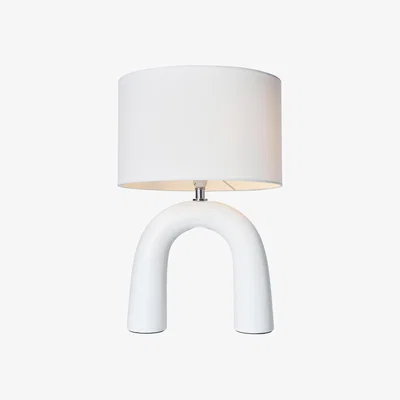 The Range Bridget Scultural Table Lamp with White Shades - White