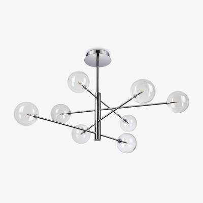 The Range EQUINOXE 8 Light Multi Arm Semi Flush Ceiling Lamp - Chrome