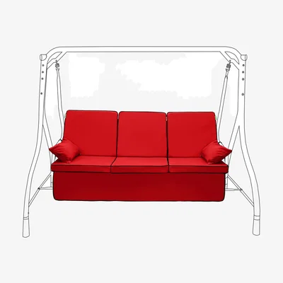 The Range Garden Swing Seat Cushion Outdoor Hammock - Red / 3
