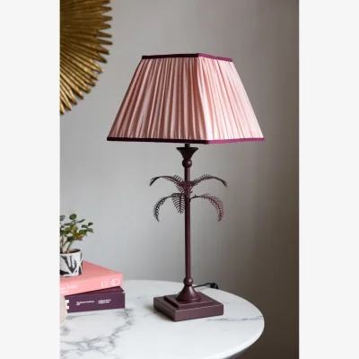 Rockett St George Palm Tree Table Lamp - Pink & Burgundy