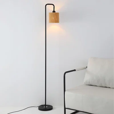 The Range Sleek Modern Floor Lamp with Stylish Cylindrical Shade Design - Black / 22cm