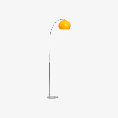 The Range Modern Arched Floor Lamp with Marble Base - Orange / 180cm