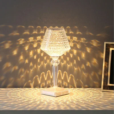 The Range USB Cable Acrylic Transparent Dimmable Table Lamp - Transparent