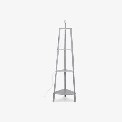 The Range Hiru 3 Tier Floor Lamp Base with Shelves - Grey