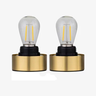 The Range Set Of 2 Porter Base Only Table Lamps - Satin Brass Plastic