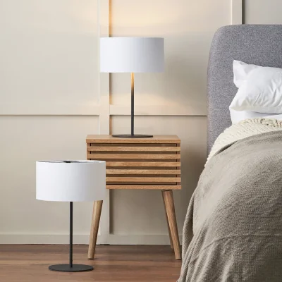 The Range Set of 2 Elin Contemporary Ceramic Table Lamps - White