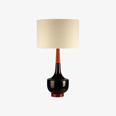 The Range Sirus Table Lamp with Wood And Ceramic Base - Black