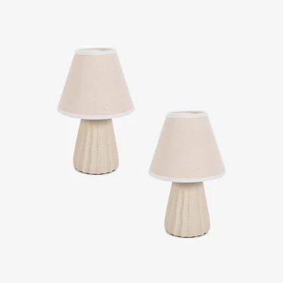 The Range Pair of Saskia Table Lamp - Natural / Bulbs Not Included
