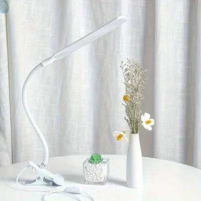 The Range LED Desk Lamp Clip Flexible Gooseneck USB Light - White
