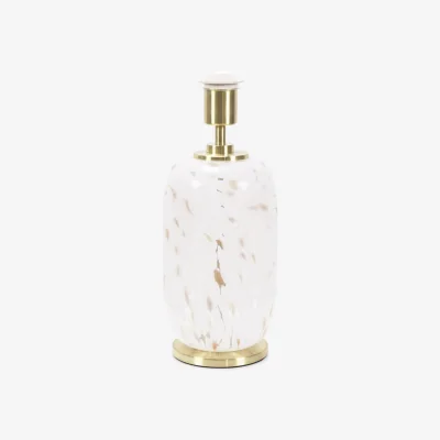 The Range India White Confetti Glass Rounded Table Lamp Base - White