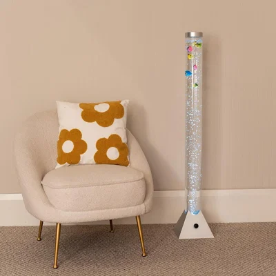 The Range LED 120cm Colour Changing Novelty Sensory Tower Fish Bubble Lamp - Silver