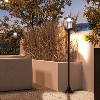 The Range Outsunny Waterproof Garden Lamp Post Lights - Black
