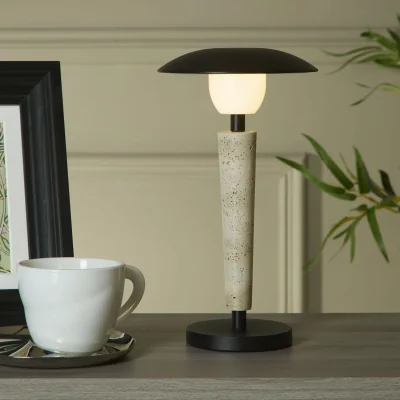 The Range LED Rechargeable Metal Table Lamp - White
