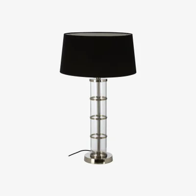 The Range Camile Clear Table Lamp with Black Shade - Silver