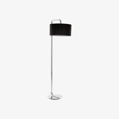 The Range Leyna Chrome Base Floor Lamp - Black