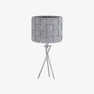 The Range Warner Table Lamp With Shade - Polished Chrome Plate And Grey Felt