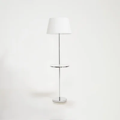 The Range Stockholm Chrome Finish Tapered Floor Lamp - White