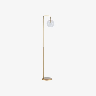 The Range Contemporary Arc Arm Floor Lamp - Gold