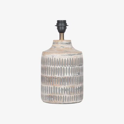 The Range Wash Wood Textured Table Lamp Base - Grey