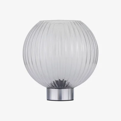 The Range Betchley Table Lamp - Chromed Plastic And Clear Ribbed Glass
