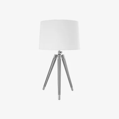 The Range Electrum Tripod Table Lamp With Cream Linen Shade - Cream