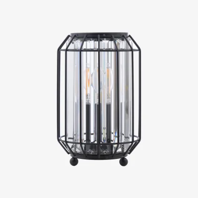 The Range Naeva Table Lamp Matt Black Crystal