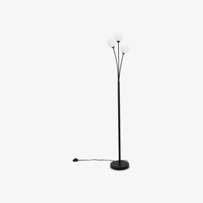 The Range Velika 3 Arm Opaque Globe Floor Lamp Light with LED Bulbs - Black