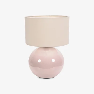 The Range Bosco Stone Table Lamp Drum Shade - Natural / Bulb Not Included