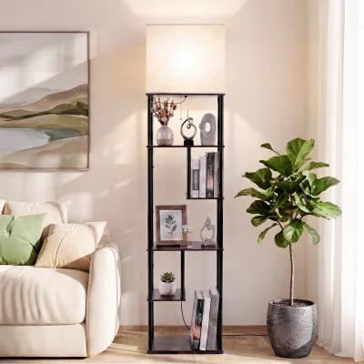 The Range 5-Tier Industrial Shelf Lamp - Brown
