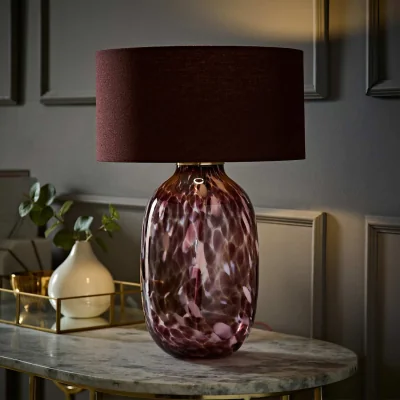 The Range Belinda Confetti Glass Table Lamp - Burgundy / Yes
