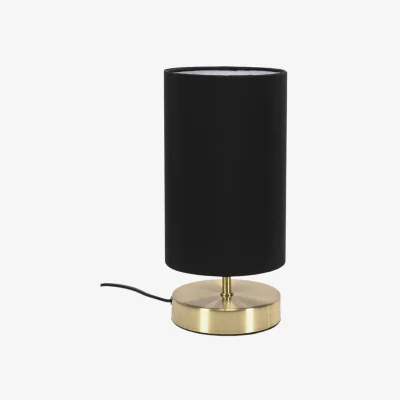 The Range Pair Francis Brushed Gold Touch Table Lamp with Shade with LED Bulbs - Navy Blue