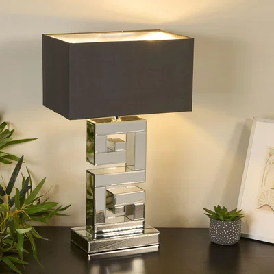 The Range Mirror Table Lamp With Grey Shade - Chrome