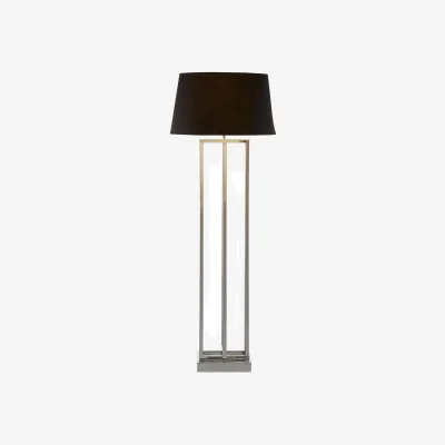 The Range Skye Nickel Finish Rectangular Floor Lamp - Black