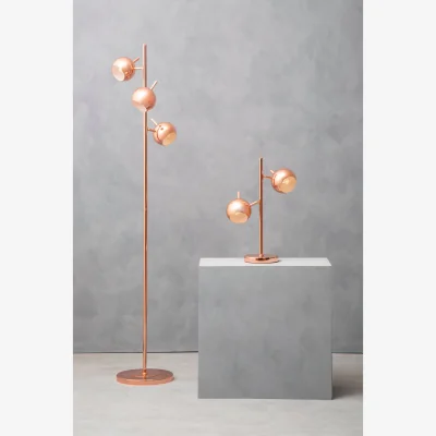 The Range Karter Copper Finish Table Lamp With Two Lights - Gold