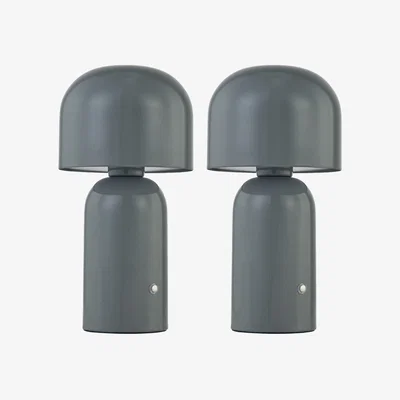 The Range Christina Grey Led Rechargeable Touch Table Lamps Twin Pack - Grey
