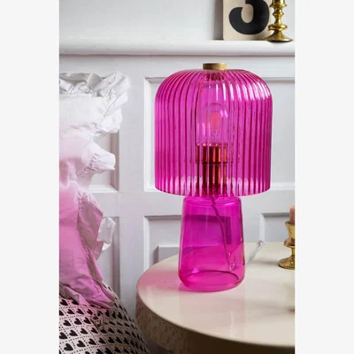 Rockett St George Hot Pink Seventies Glass Table Lamp