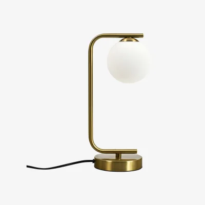 The Range Grosvenor Table Lamp - Satin Brass Plate And White Glass