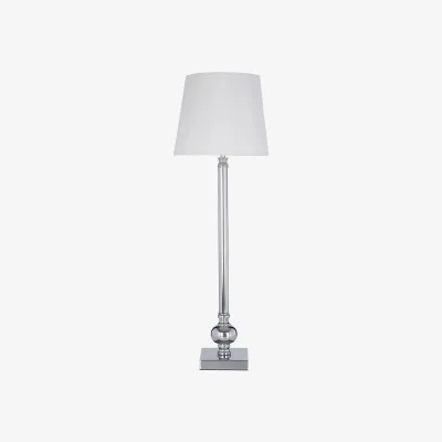 The Range Ursula Table Lamp With Off White Silk Shade - White