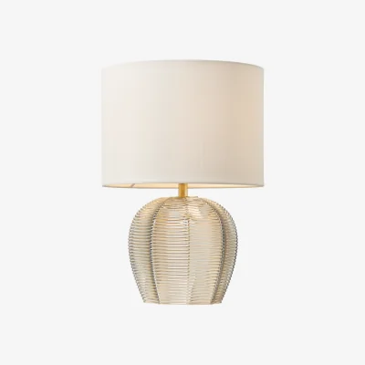 The Range Henrietta Herringbone Glass Table Lamp - Gold