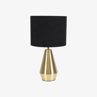 The Range Jax Antique Brass Dimmable Touch Table Lamp with Black and Metallic Gold Shade - Black