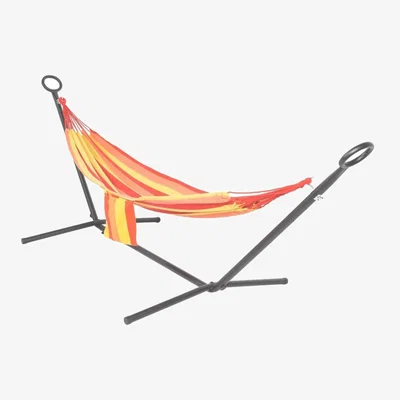 The Range Single Hammock With Steel Hammock Stand and Carry Bag - Orange