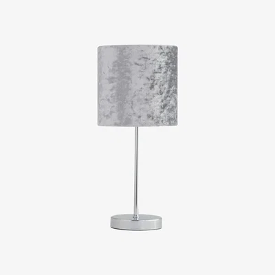 The Range Chrome Touch Operated Table Lamp With Grey Crushed Velvet Shade - Chrome & Grey