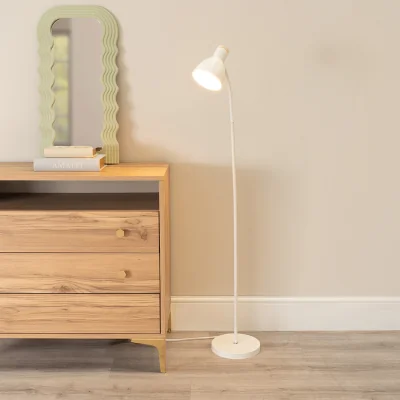 The Range Woody Metal Floor Lamp - White / Bulb Included