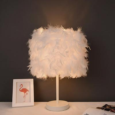 The Range Fluffy Feather Table Lamp - White