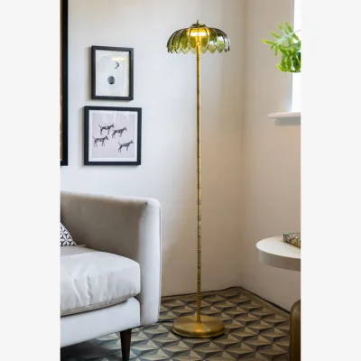 Rockett St George Gold & Green Desert Palm Floor Lamp